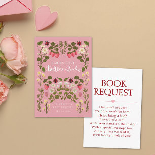 Pink Valentine's Day Books for Baby Shower Request Enclosure Card