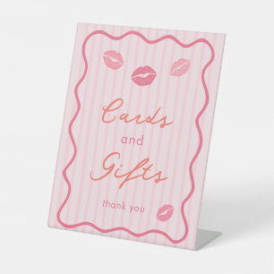 Pink Valentine's Day Bridal Shower Cards & Gifts Pedestal Sign