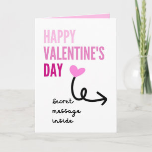 PINK VALENTINE'S DAY CARD, LOVE MESSAGE CARD