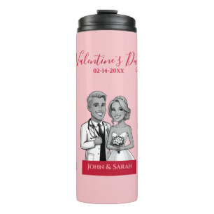 pink Valentine's Day doctors in love Thermal Tumbler