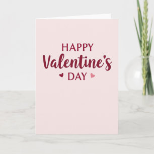Pink Valentines Day Modern Script Card