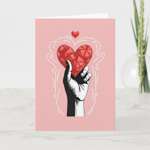 Pink Valentines Heart For Loved One Card