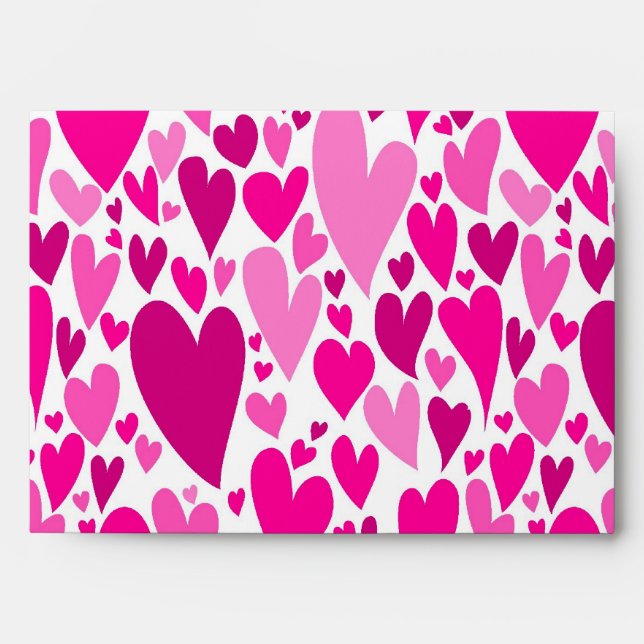 Pink Valentine's hearts Envelope (Front)