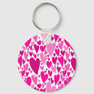 Pink Valentine's hearts Keychain