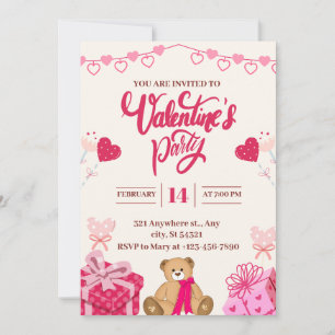 Pink Valentine's Party Invitation 
