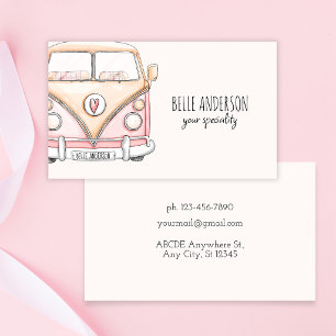 Pink van vintage business card