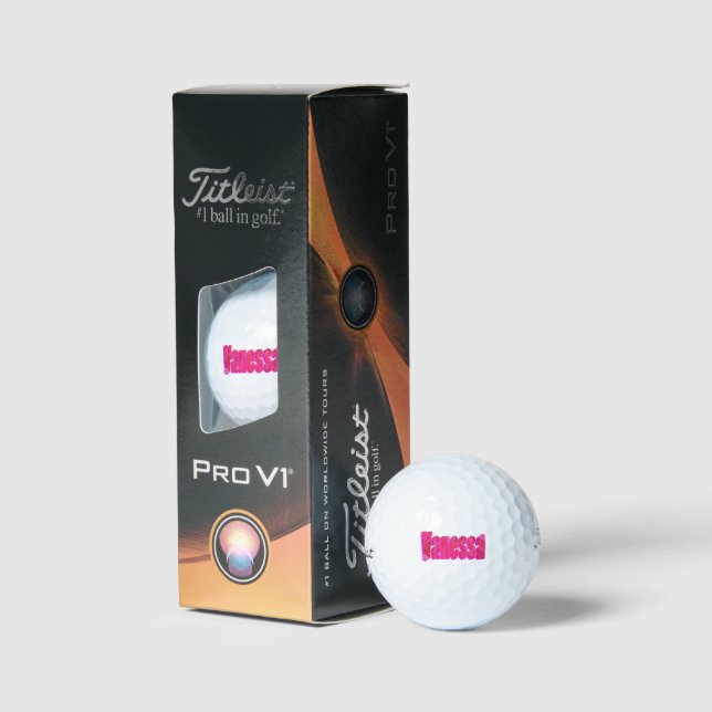 Pink Vanessa Name, Golf Balls (Packaging)