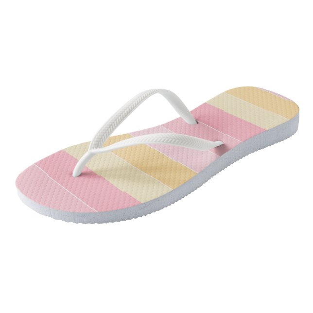 Pink Vanilla Yellow White Pastel Colours Elegant Thongs (Angled)