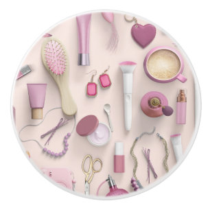 Pink Vanity Table Ceramic Knob