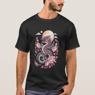 Pink Vaporwave Japanese Retro Dragon - Japanese Ar T-Shirt