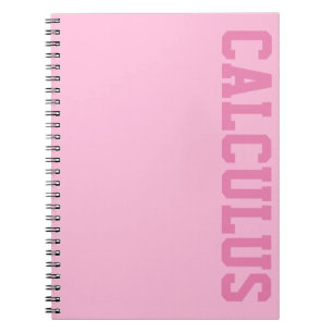 Pink Varsity Letter Patch School Subject Notebook