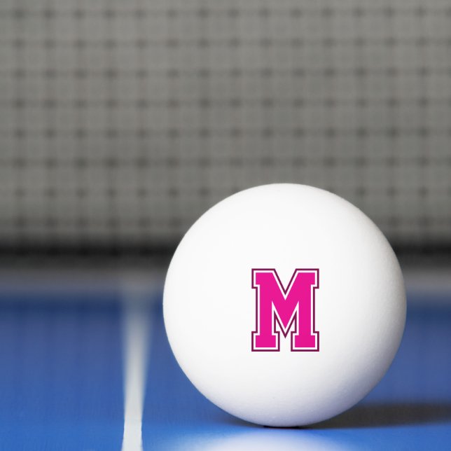 Pink Varsity Monogram Ping Pong Ball (Net)