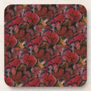 "Pink Vase Detail Tiled" Floral Coaster Set