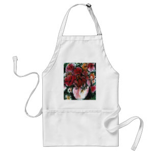 "Pink Vase" Floral Apron