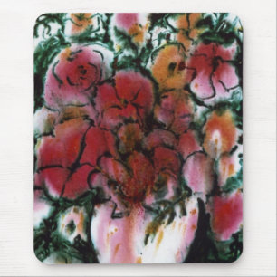 "Pink Vase" Floral Mousepad