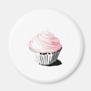 Pink vector cupcake template products magnet