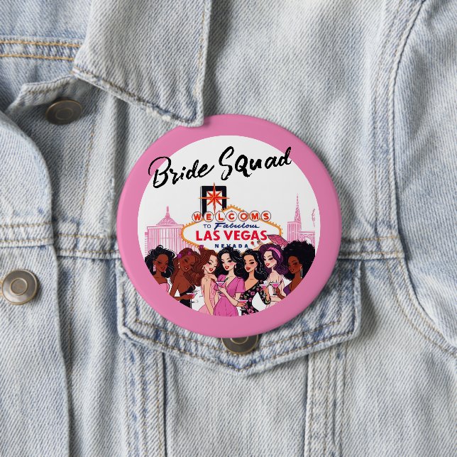 Pink Vegas Bachelorette Party 10 Cm Round Badge (In Situ)