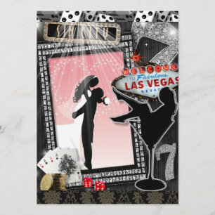 Pink vegas wedding invites