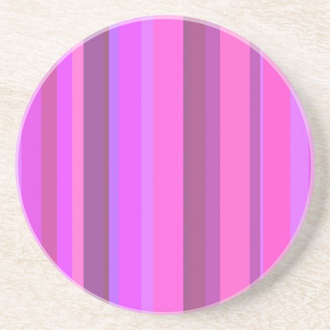Pink vertical stripes coaster (Front)