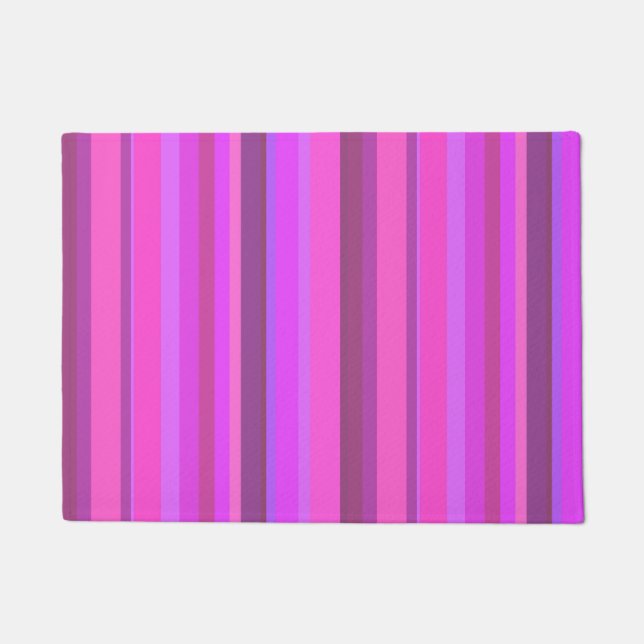 Pink vertical stripes doormat (Front)