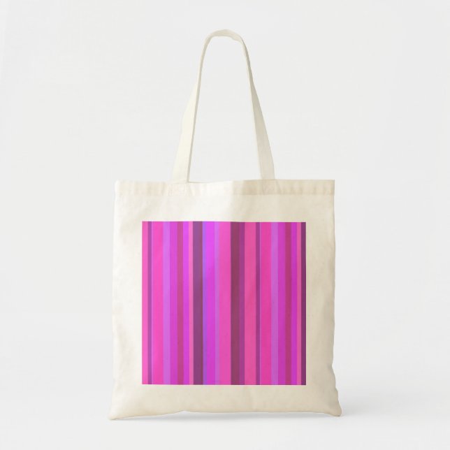 Pink vertical stripes tote bag (Front)