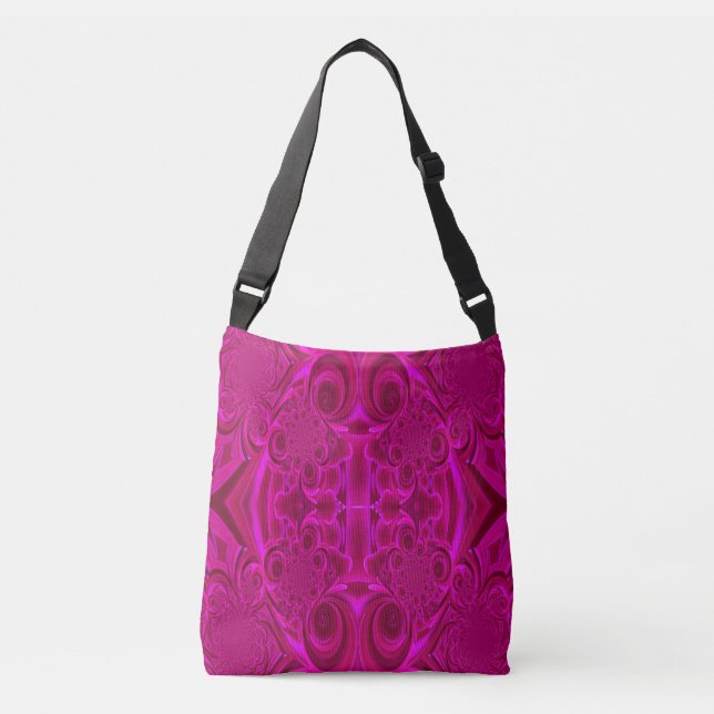 Pink Vibrant Swirl Cross Body Bag (Front)