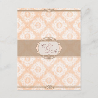 Pink Victoria Damask reception card