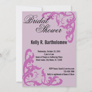 Pink Victorian Flourish Filigree Bridal Shower Invitation