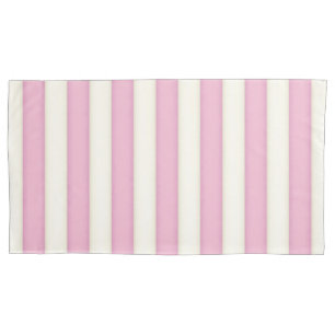 Pink Victorian Stripes Cottage Style Pillowcase