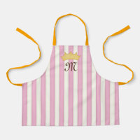 Pink Victorian Stripes Crowned Monogram Princess
