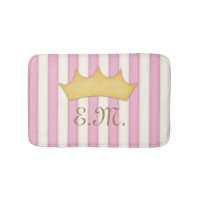 Pink Victorian Stripes Crowned Monogram Princess
