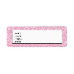 Pink Victorian Vintage Damask Return Address Label