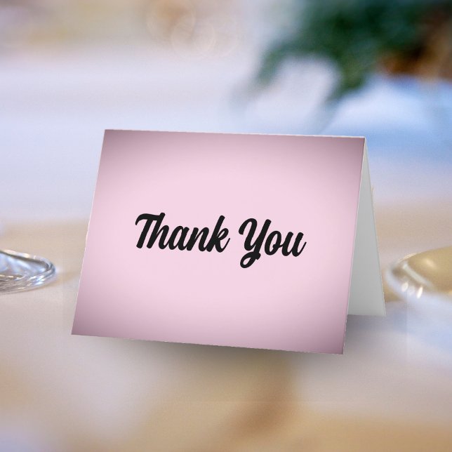 Pink Vignette Thank You Wedding Card (Pink Vignette Thank You Wedding)