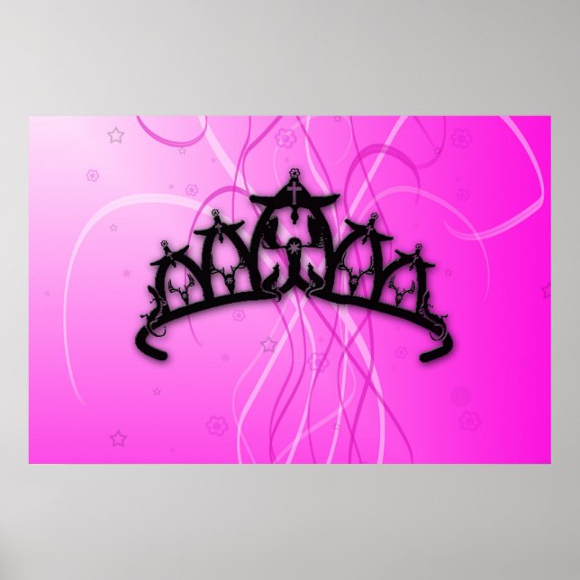 Pink Viking Princess Crown Poster (Front)