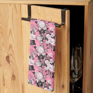Pink Vintage Alice Teatime Tea Towel