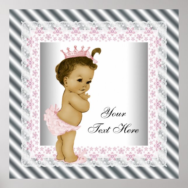 Pink Vintage Baby Girl Princess Poster (Front)