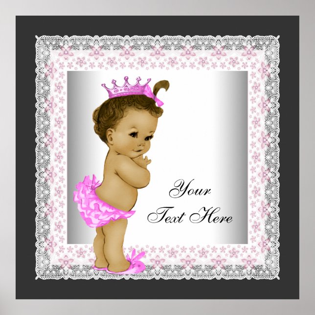 Pink Vintage Baby Girl Princess Poster (Front)