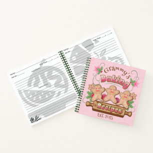 Pink Vintage Baking Recipes  Notebook