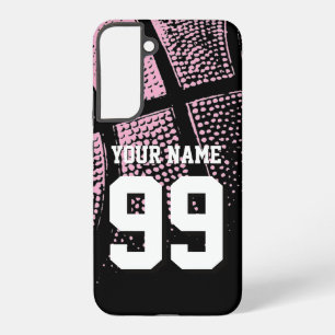 Pink vintage basketball jersey number custom samsung galaxy case