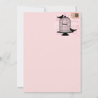 Pink Vintage Bird