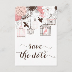 Pink Vintage Birdcages Floral Save the Date