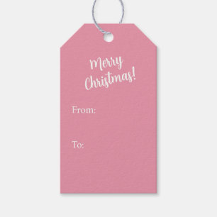 Pink Vintage Christmas Packages Gift Tags