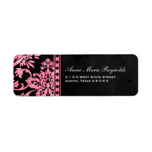 Pink Vintage Damask Lace Fancy Return Address Label