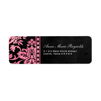 Pink Vintage Damask Lace Fancy Return Address Label