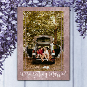 Pink Vintage Damask Photo Save The Date