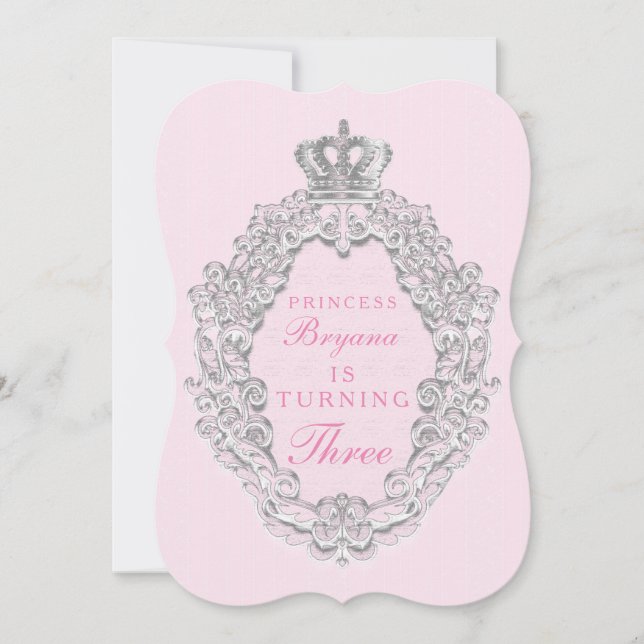 Pink Vintage Fairytale Princess Party Invitation (Front)