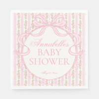 Pink Vintage Fancy Floral Baby Shower Dessert