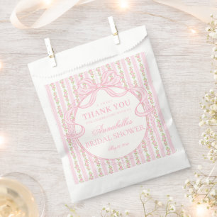 Pink Vintage Fancy Floral Bridal Shower Dessert Favour Bag