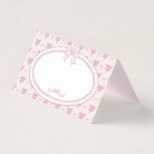 Pink Vintage Fancy Floral Place Card Table Decor