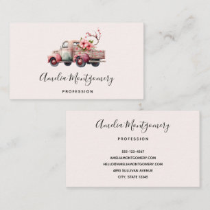 Pink Vintage Farmer's Truck Business Card
